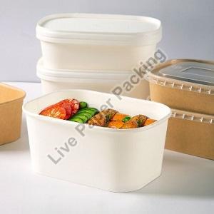 Rectangle White Paper Food Containers