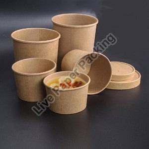 Round Brown Paper Food Containers