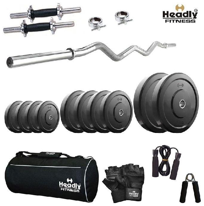 Headly PVC 30 Kg Home Gym With 14 Inches Dumbbells, Curl Rod, Gym Bag & Accessories