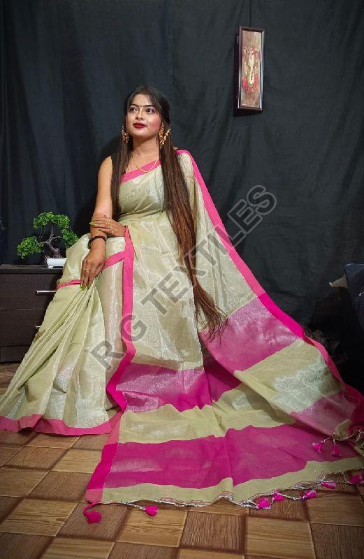 Cream Tissue Silk Sarees