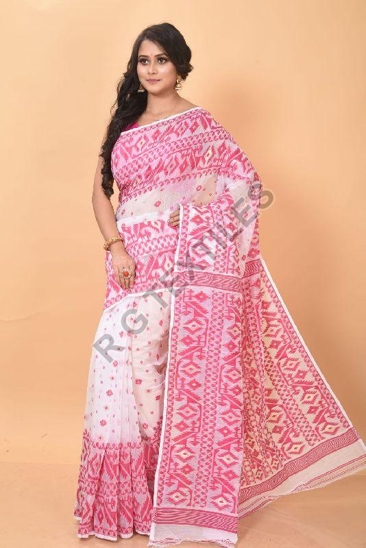 Pink Jamdani Saree