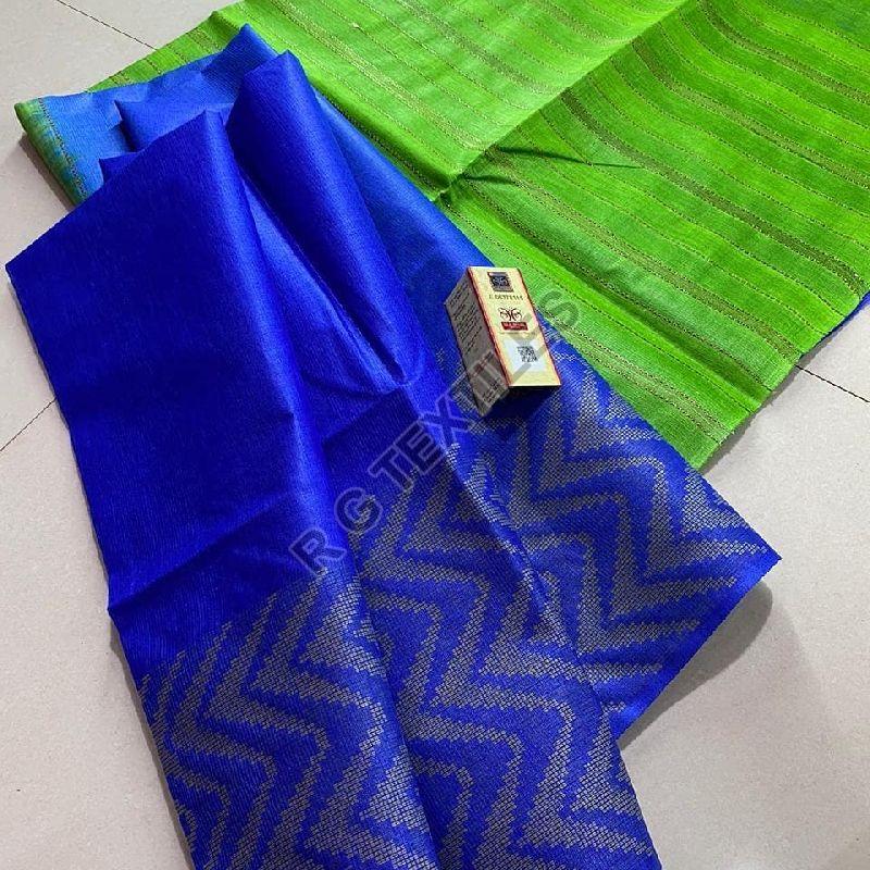 Royal Blue Staple Semi Silk Saree