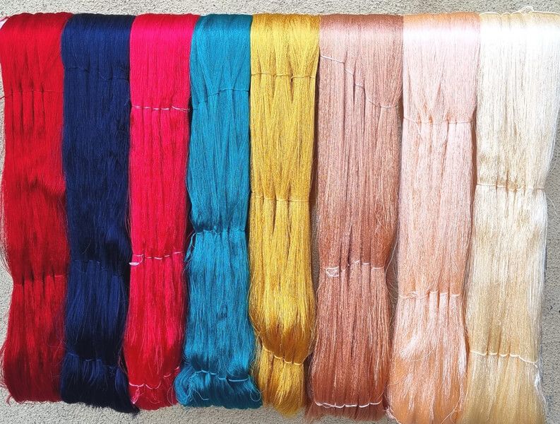 Multicolor Viscose Embroidery Yarn Hank, Packaging Type: Carton at