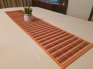 Multicolor Stripes Bamboo Dining Table Mat and Runner Set