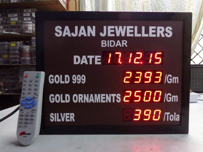 LED Jewellery Rate Display Board