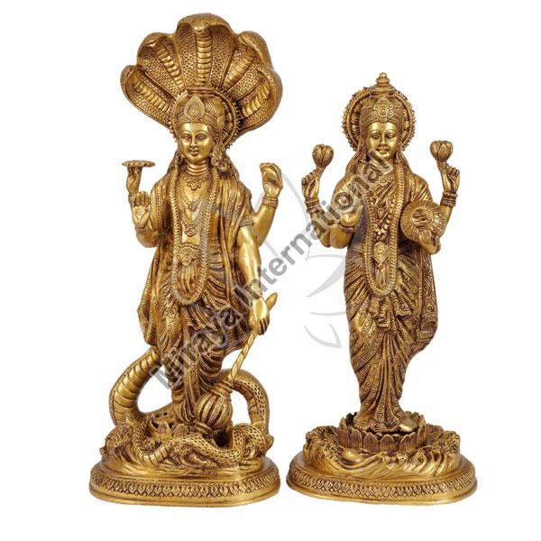 Brass Vishnu Lakshmi Idol
