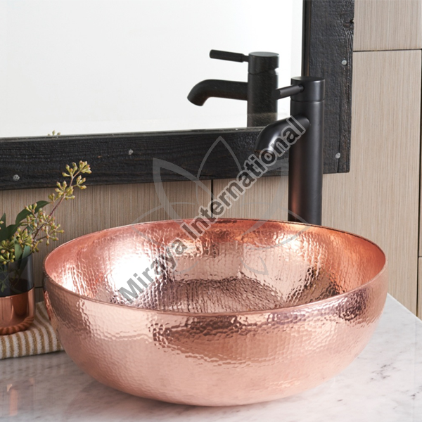 Hammered Copper Wash Basin Manufacturer Supplier in Moradabad India