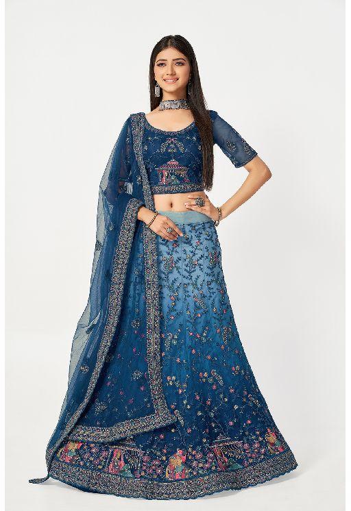 wine Full Sleeve georgette lehenga choli, Design : Embroidery, Stitch Type  : Stitched at Rs 1,350 / piece in Surat
