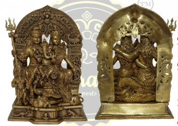 12 Inches Brass Shiva Parivar Statue