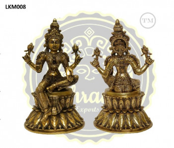 15 Inches Brass Goddess Lakshmi Statue