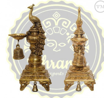 19 Inches Brass Oil Lamp