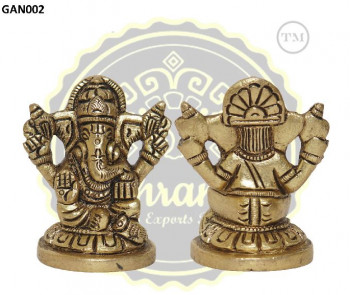 2 Inches Lord Ganesha Brass Statue