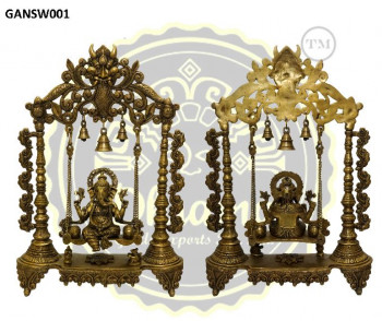 26 Inches Lord Ganesha on Swing Brass Statue