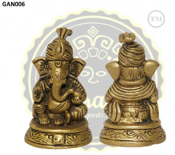 3 Inches Lord Ganesha Brass Statue