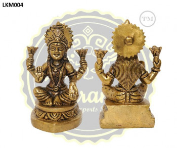 4.5 Inches Brass Goddess Lakshmi Statue