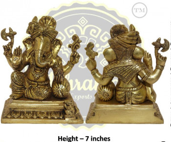 7 Inches Lord Ganesha Brass Statue