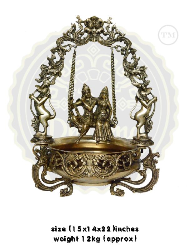 Brass Radha Krishna Swing Urli
