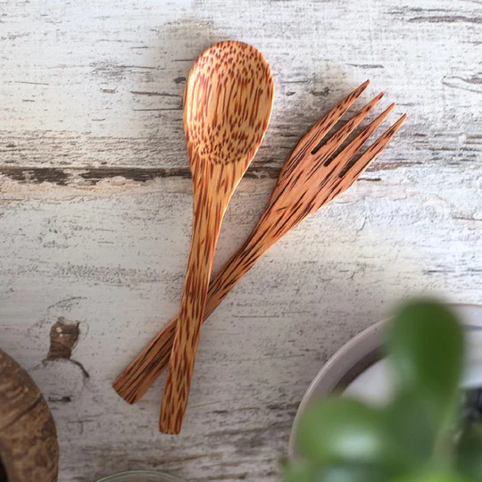 Coconut Wood Spoon & Fork Set