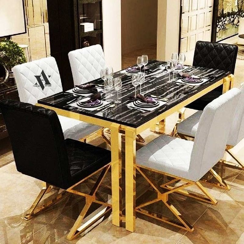 Abbey 6 Seater Metal Dining Table Set