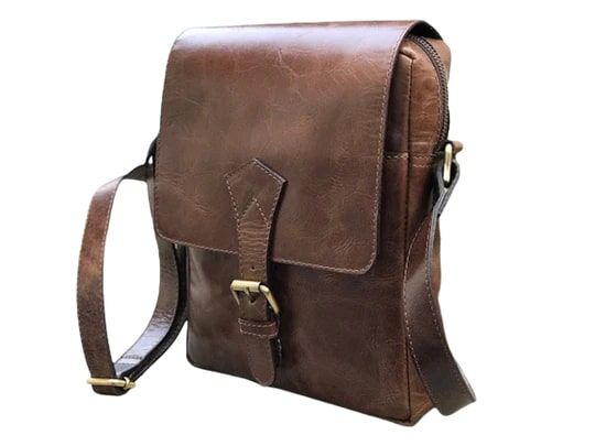 Hunder Brown Leather Sling Bag