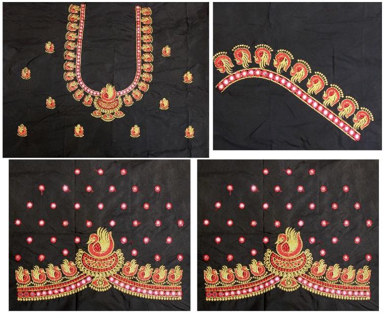 black blouse designs for silk saree
