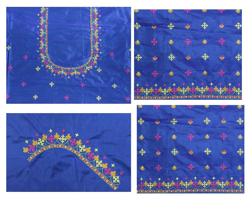 Graceful Navy Blue saree with Pink Blouse | Blouse design images, Brocade blouse  designs, Pattu saree blouse designs
