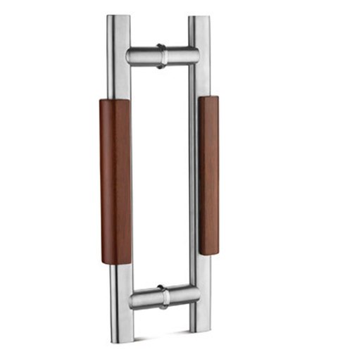 Stainless Steel & Wooden Glass Door Handle
