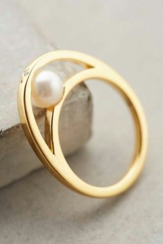Gold Pearl Ring