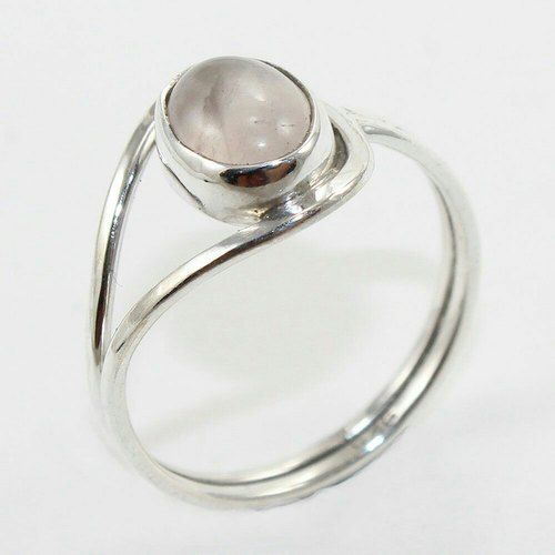 Rose Quartz Silver Ring