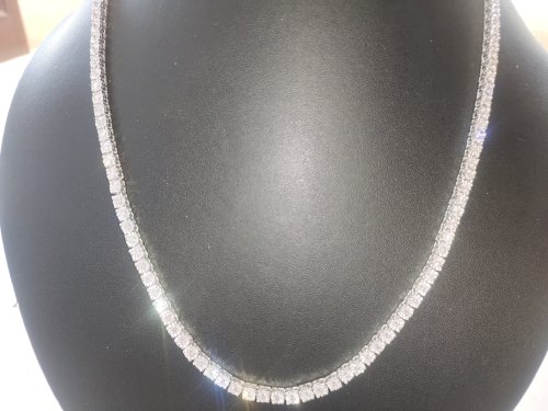 16CT Baguette Round Simulated Diamond 18 Tennis Necklace 14K White Gold  Plated | eBay
