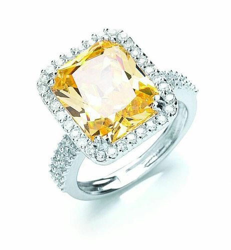 White Gold Yellow Sapphire Ring