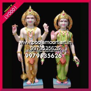 Marble Laxmi Vishnu Statues