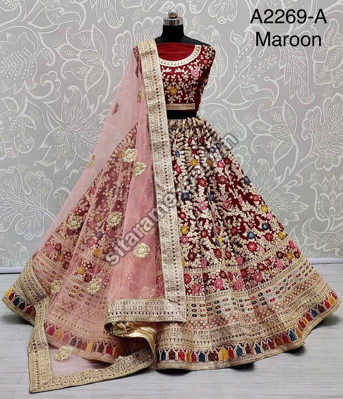 Maroon Patch Work Lehenga Choli