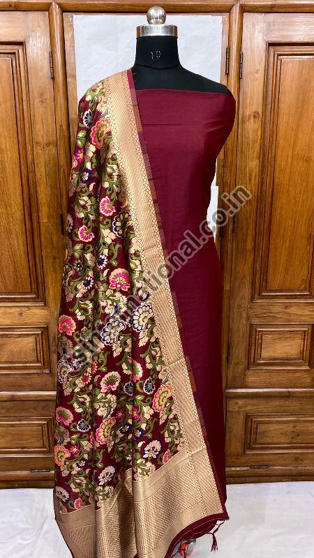 Trendmalls Purple Vichitra Silk Embroidered Party Wear Kurta Pant with  Dupatta Salwar Suit Set - Trendmalls - 4166825