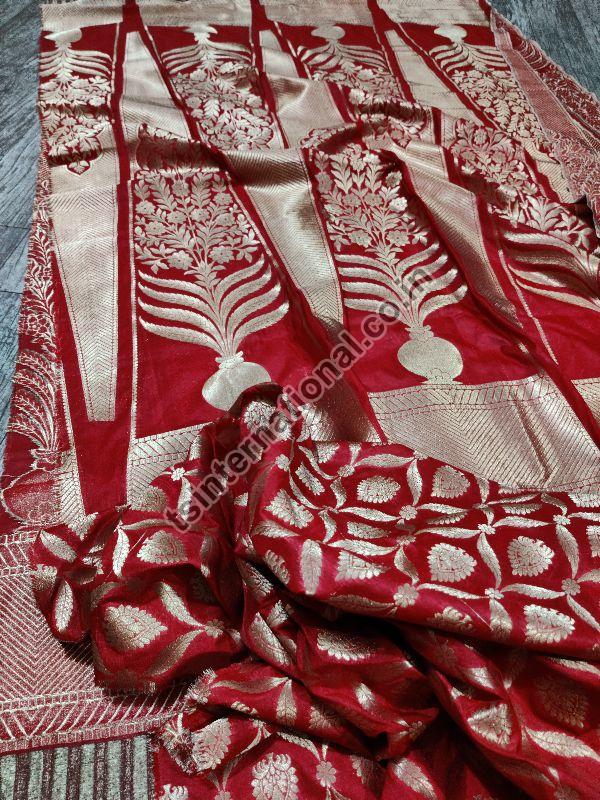 Banarasi Semi Katan Silk Unsttiched Lehenga Kali Set