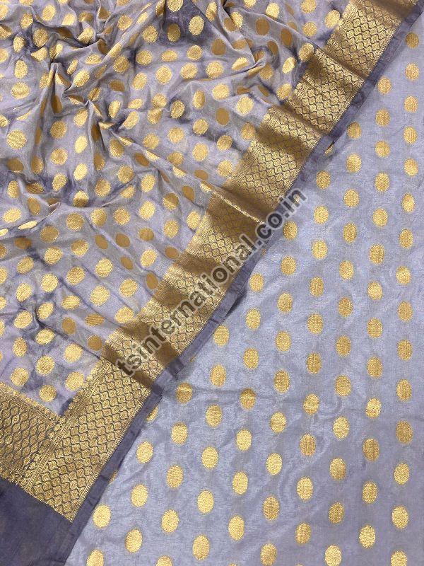 Banarasi Soft Silk Zari Weaved Kameez With Gold Polka Motifs Weaved Shibori Dyed Silk Dupatta Suit S