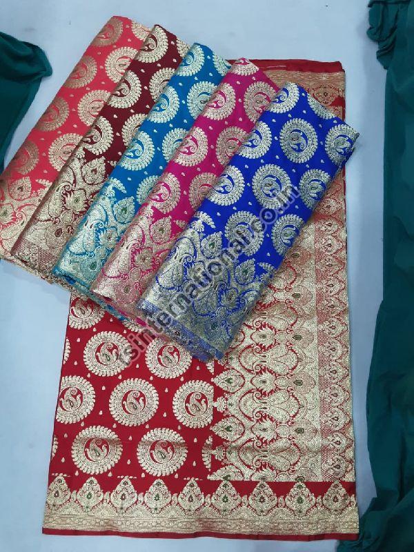 Bridal Banarasi Satin Katan Silk Suraj Buta Weaved Saree