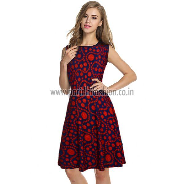 D-226 Fiza Red Western Dress