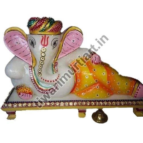 15 Inch Marble Ganesha Statue