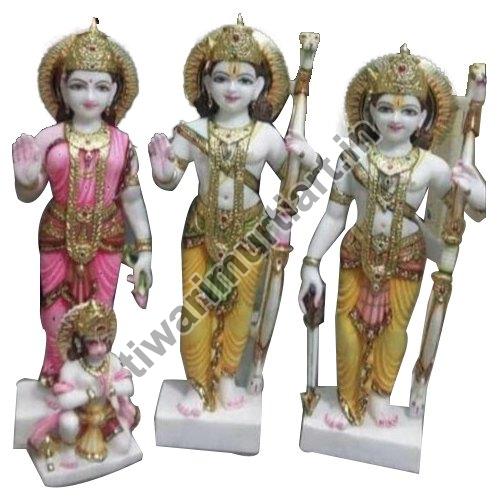 2.5 Feet Marble Ram Darbar Statue