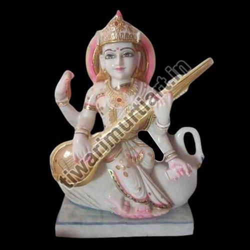 21 Inch Marble Saraswati Mata Statue