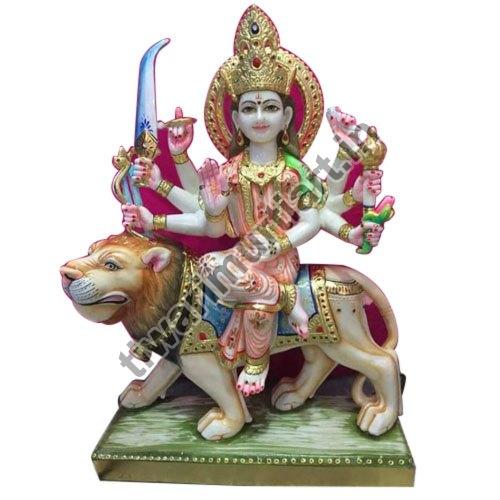 27 Inch Marble Durga Mata Statue