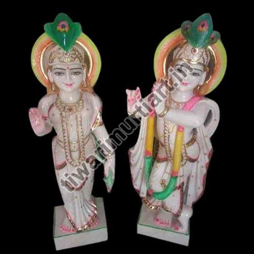 48 Inch Marble Radha Krishna Statue