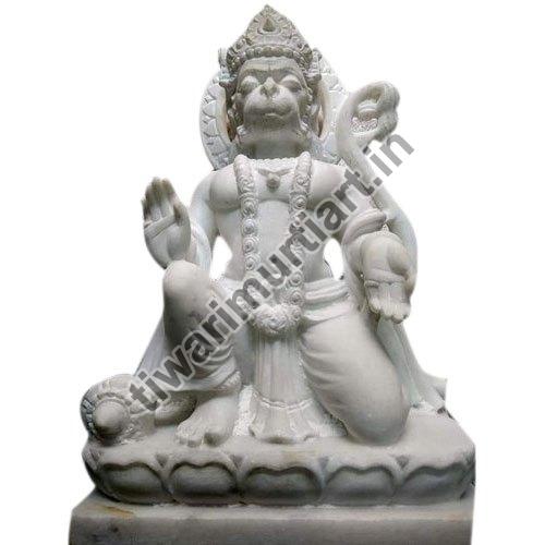 5 Feet Marble Hanuman Statue