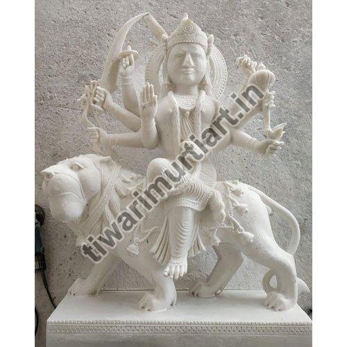 54 Inch Marble Durga Mata Statue