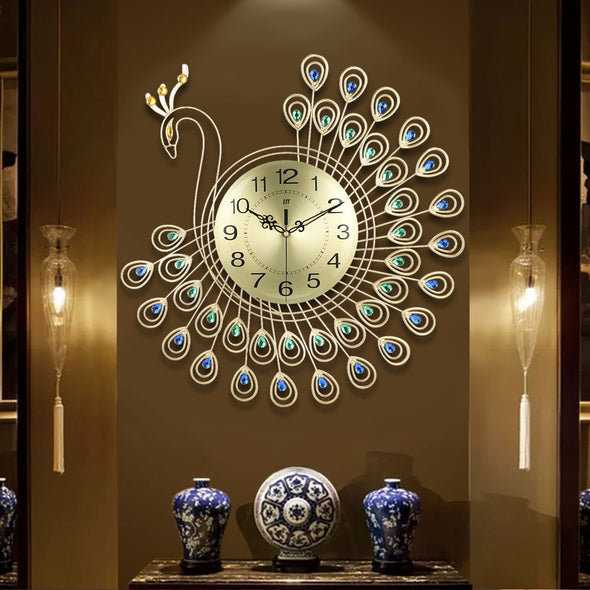 Peacock shaped Wall Art Wall Clock