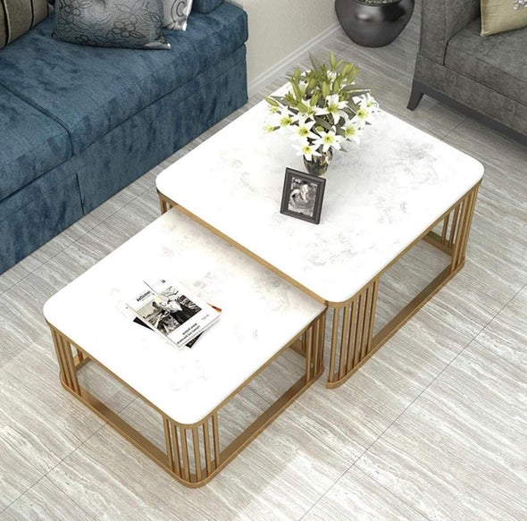 Square Center Table with Marble Top
