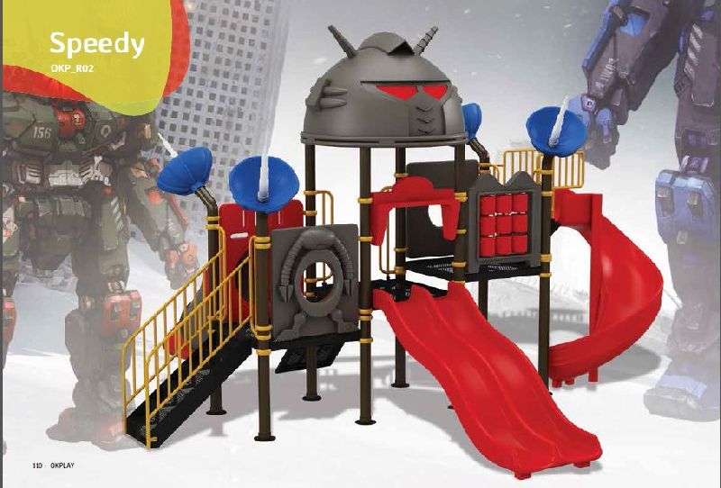Speedy Robot Collection Playground Slide and Swing Set