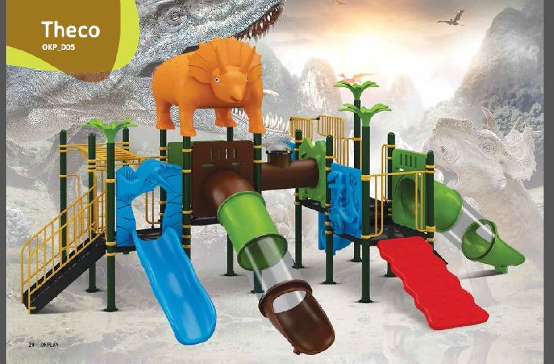 Theco Dinosaur Collection Playground Slide and Swing Set