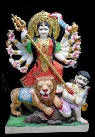 Marble Mahishasura Mardini Statue